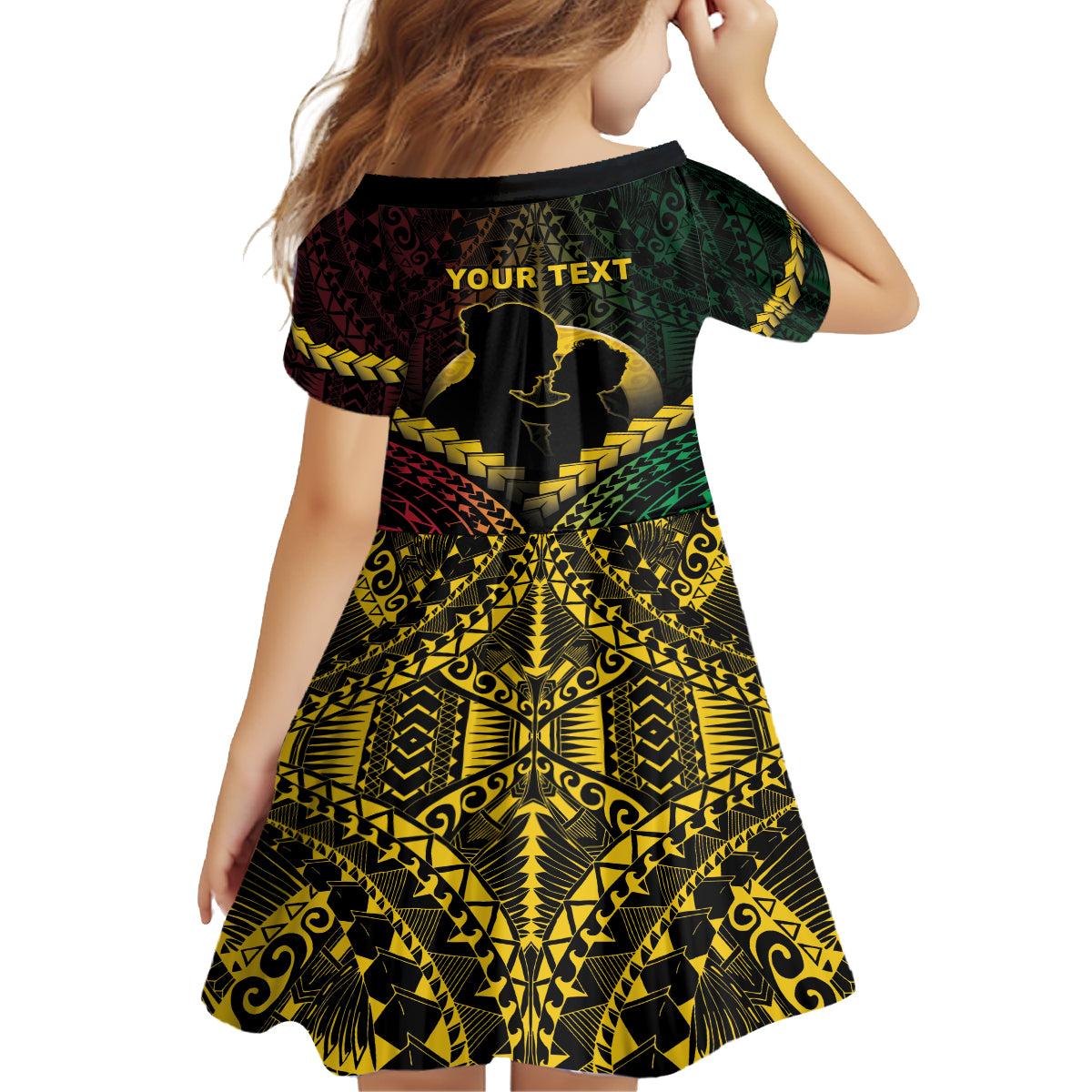 Personalised Vanuatu Happy Father's Day Family Matching Off Shoulder Maxi Dress and Hawaiian Shirt Mi Lavem Yu Papa Polynesian Tribal