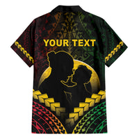 Personalised Vanuatu Happy Father's Day Family Matching Off Shoulder Maxi Dress and Hawaiian Shirt Mi Lavem Yu Papa Polynesian Tribal