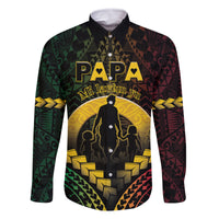 Personalised Vanuatu Happy Father's Day Family Matching Off Shoulder Maxi Dress and Hawaiian Shirt Mi Lavem Yu Papa Polynesian Tribal