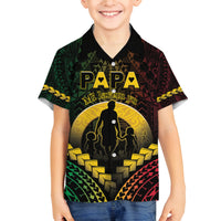 Personalised Vanuatu Happy Father's Day Family Matching Off Shoulder Maxi Dress and Hawaiian Shirt Mi Lavem Yu Papa Polynesian Tribal