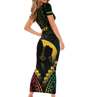 Personalised Vanuatu Happy Father's Day Family Matching Short Sleeve Bodycon Dress and Hawaiian Shirt Mi Lavem Yu Papa Polynesian Tribal