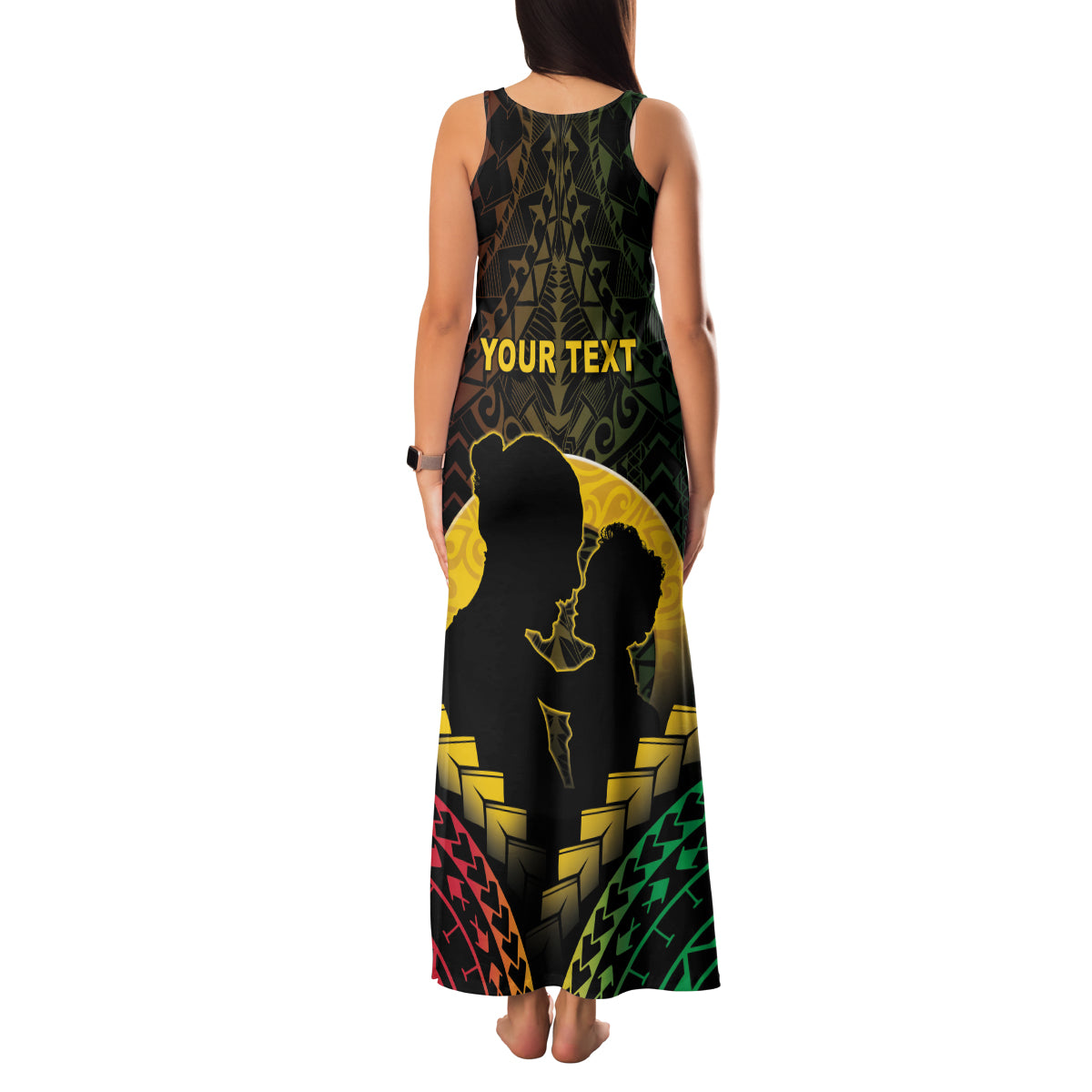 Personalised Vanuatu Happy Father's Day Family Matching Tank Maxi Dress and Hawaiian Shirt Mi Lavem Yu Papa Polynesian Tribal