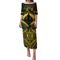 Personalised Vanuatu Happy Father's Day Puletasi Mi Lavem Yu Papa Polynesian Tribal LT05 Long Dress Reggae - Polynesian Pride