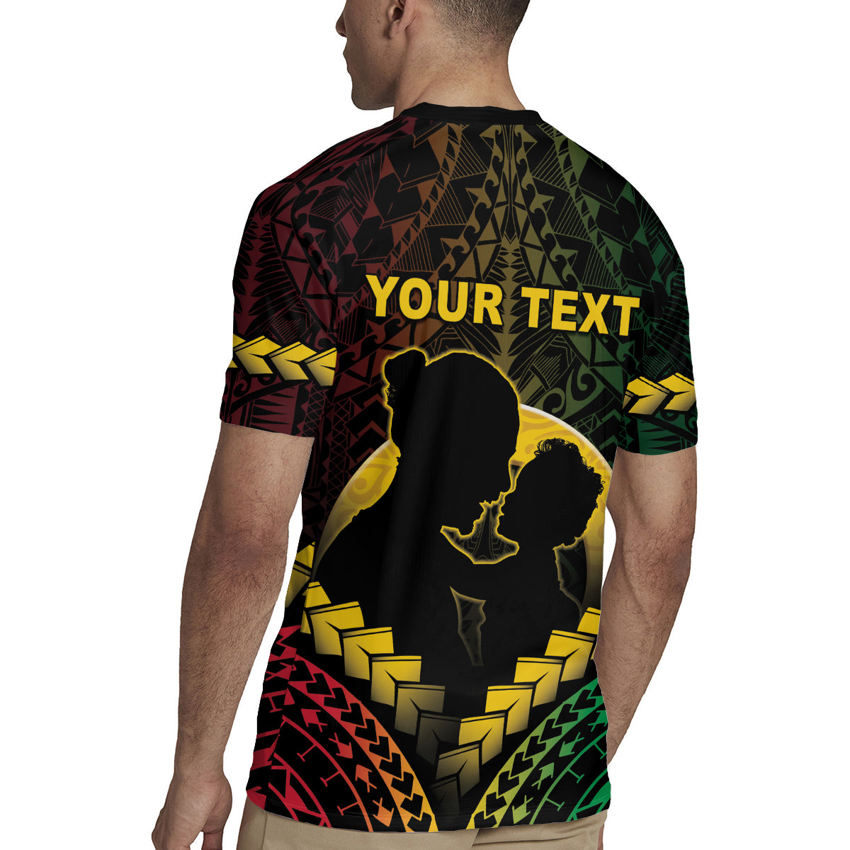 Personalised Vanuatu Happy Father's Day Rugby Jersey Mi Lavem Yu Papa Polynesian Tribal LT05 - Polynesian Pride