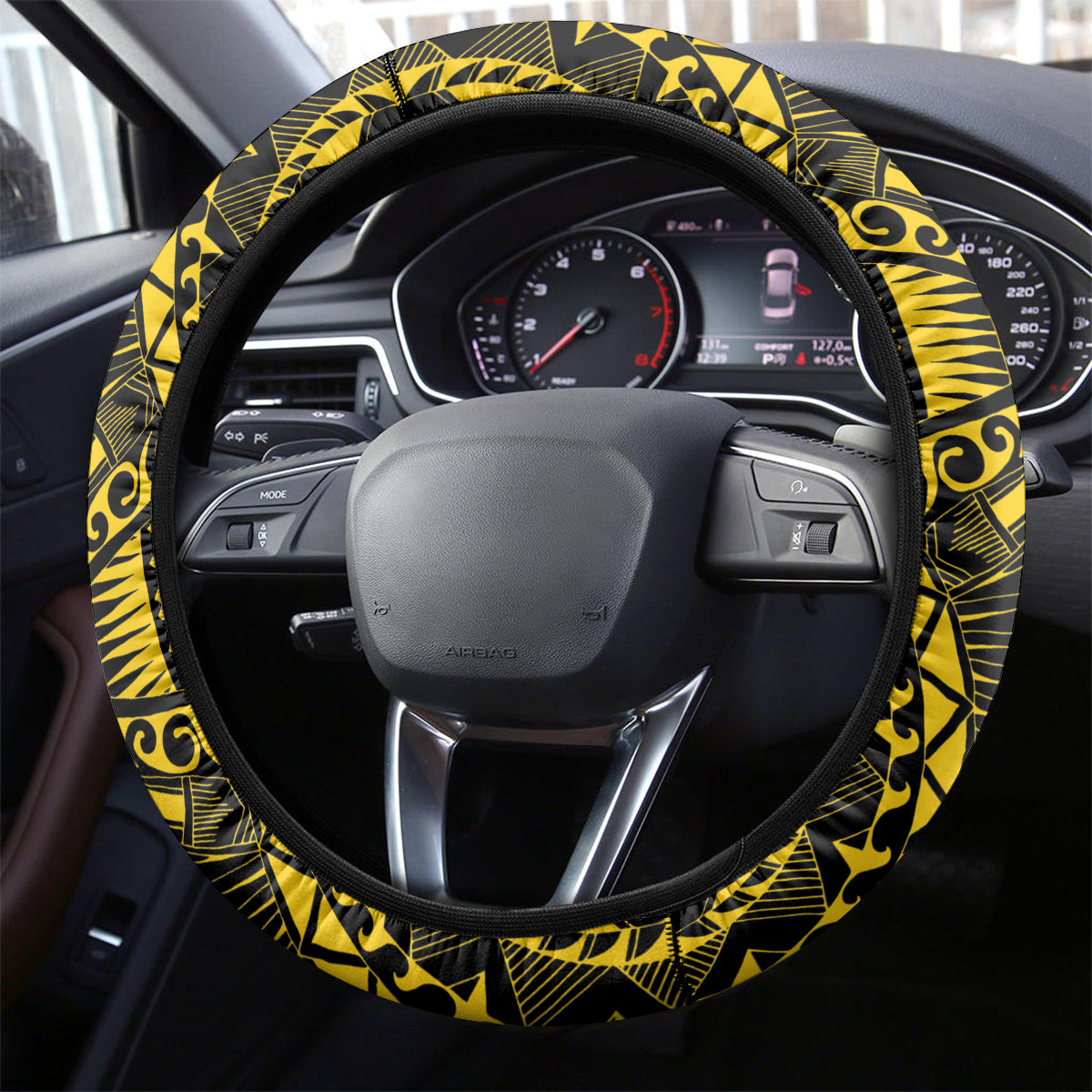 Vanuatu Happy Father's Day Steering Wheel Cover Mi Lavem Yu Papa Polynesian Tribal LT05 - Polynesian Pride