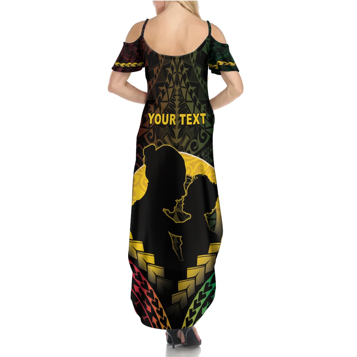 Personalised Vanuatu Happy Father's Day Summer Maxi Dress Mi Lavem Yu Papa Polynesian Tribal LT05 - Polynesian Pride