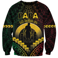 Personalised Vanuatu Happy Father's Day Sweatshirt Mi Lavem Yu Papa Polynesian Tribal LT05 Unisex Reggae - Polynesian Pride