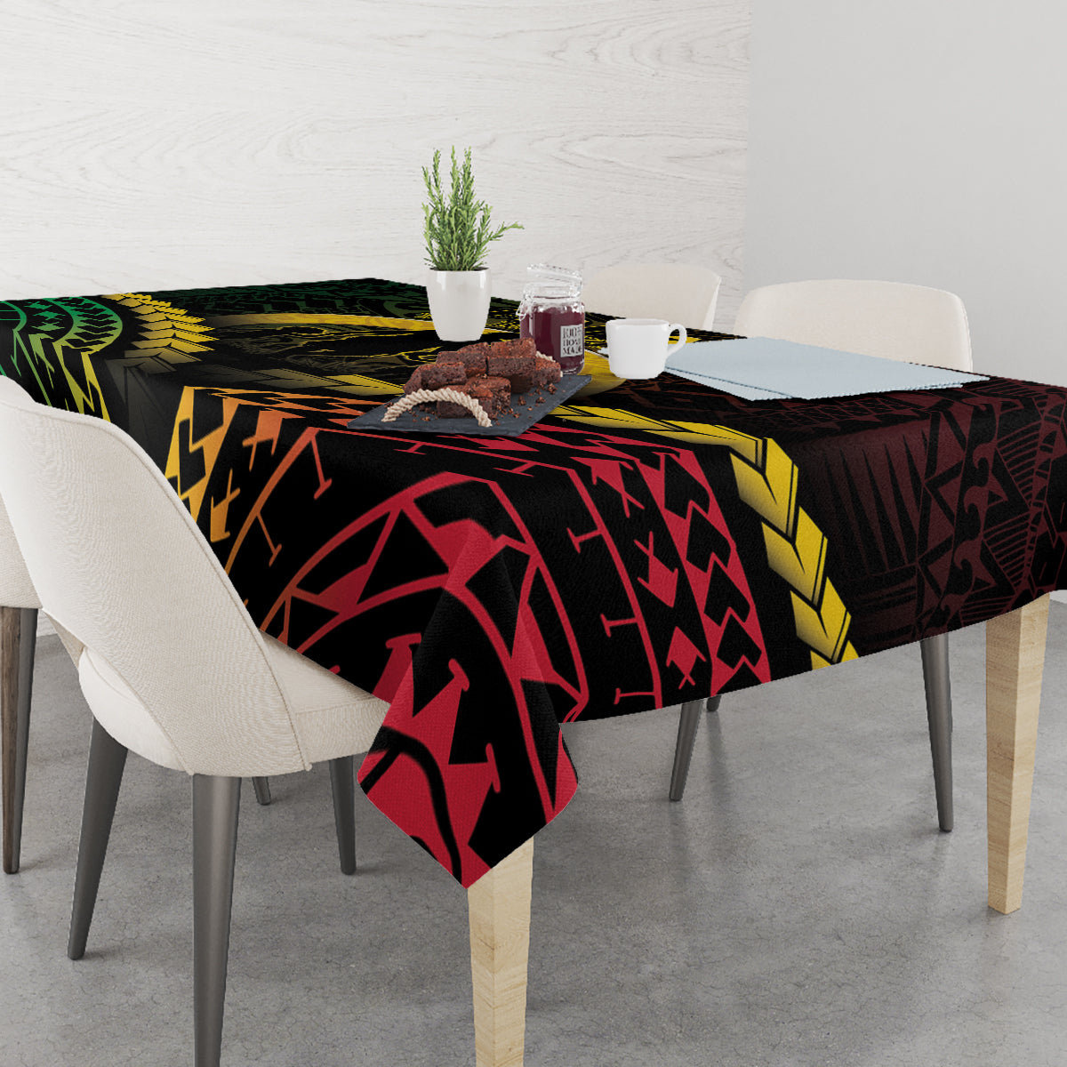 Vanuatu Happy Father's Day Tablecloth Mi Lavem Yu Papa Polynesian Tribal LT05 - Polynesian Pride