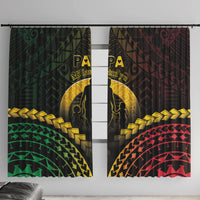 Vanuatu Happy Father's Day Window Curtain Mi Lavem Yu Papa Polynesian Tribal LT05 With Hooks Reggae - Polynesian Pride