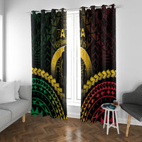 Vanuatu Happy Father's Day Window Curtain Mi Lavem Yu Papa Polynesian Tribal LT05 With Grommets Reggae - Polynesian Pride