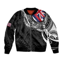 Hawaii Flag Day Bomber Jacket Hawaiian Maile Lei