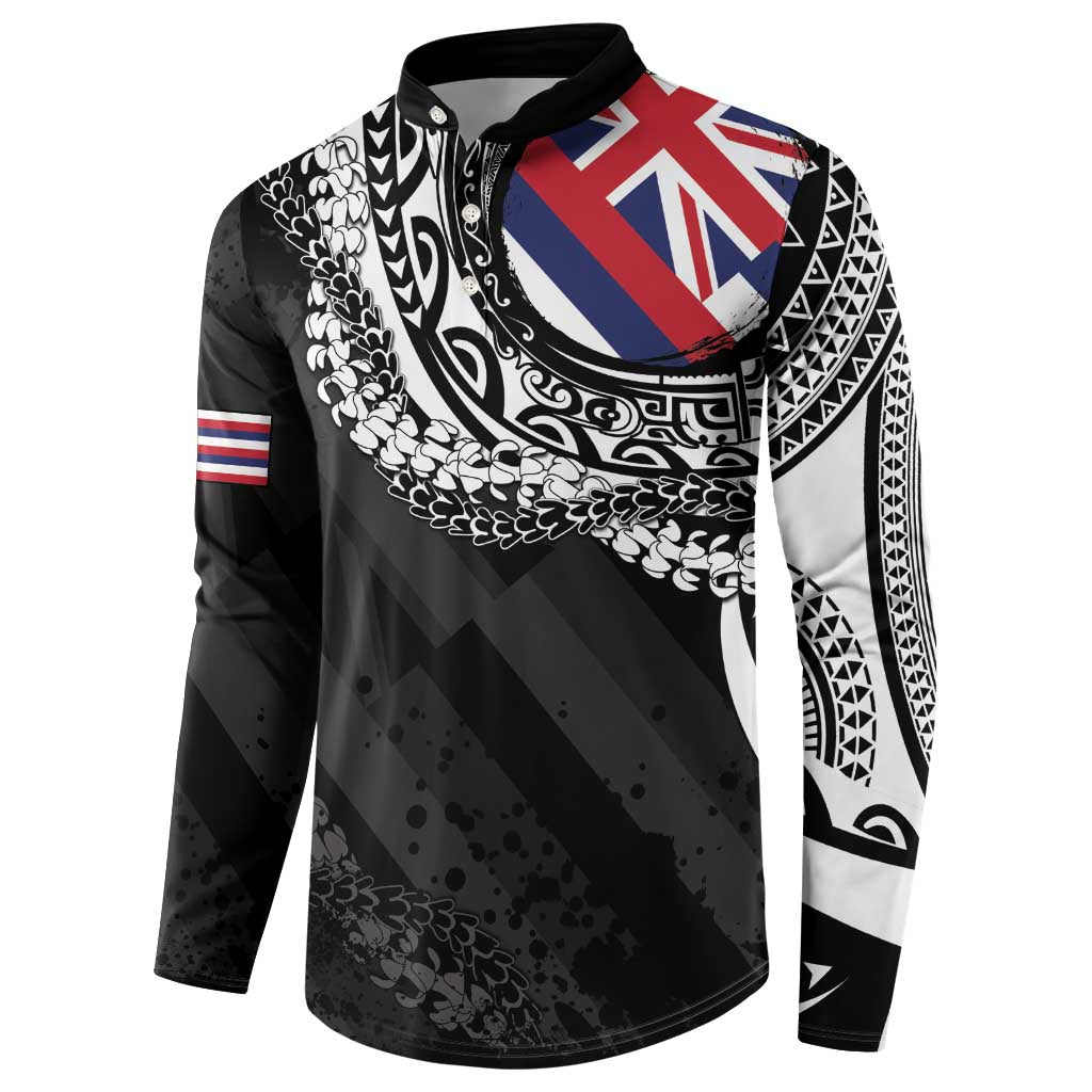 Hawaii Flag Day Button Sweatshirt Hawaiian Maile Lei LT05 - Polynesian Pride