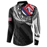 Hawaii Flag Day Button Sweatshirt Hawaiian Maile Lei LT05 - Polynesian Pride