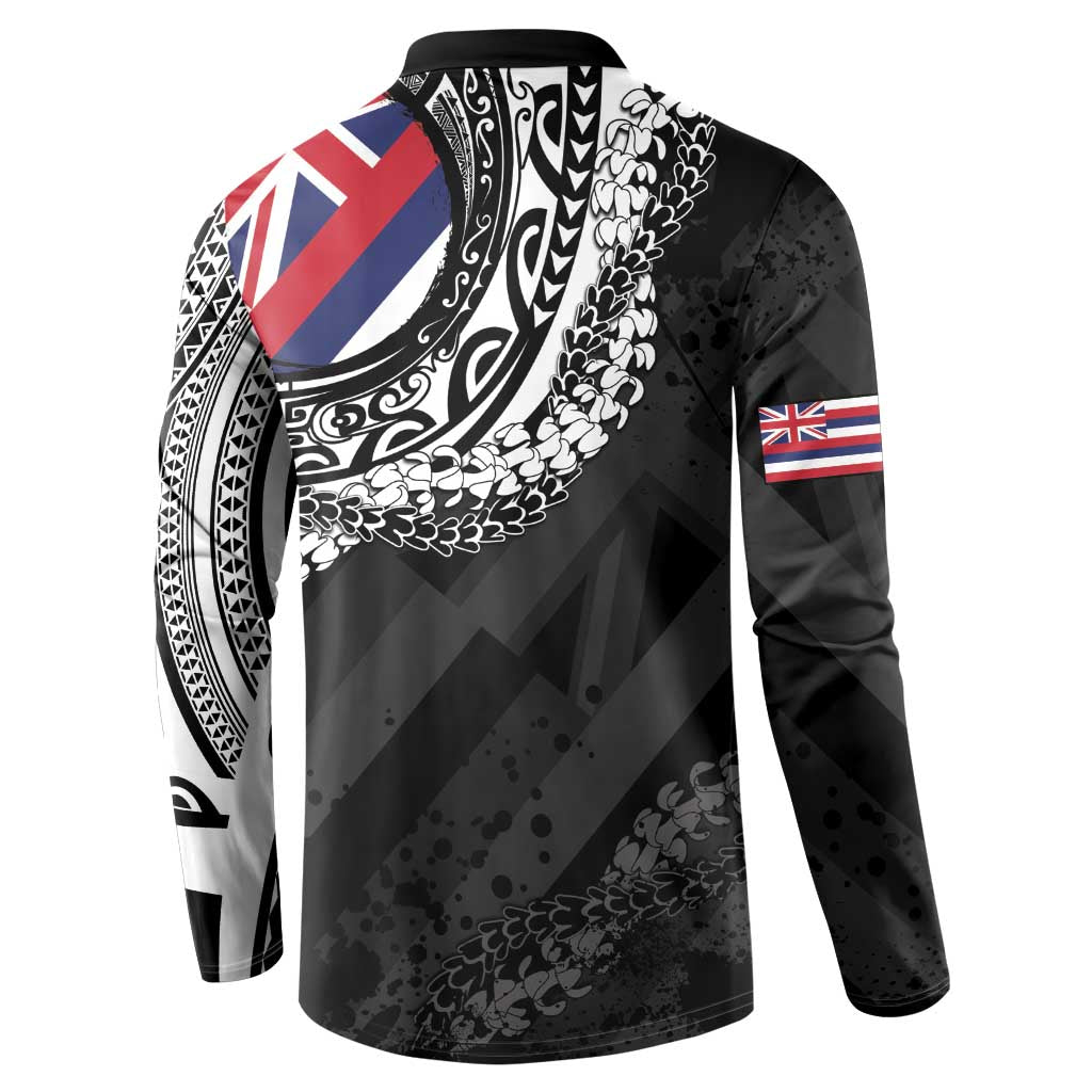 Hawaii Flag Day Button Sweatshirt Hawaiian Maile Lei LT05 - Polynesian Pride