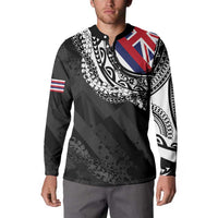 Hawaii Flag Day Button Sweatshirt Hawaiian Maile Lei LT05 - Polynesian Pride