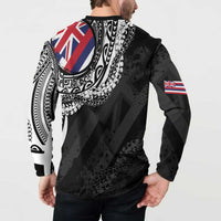 Hawaii Flag Day Button Sweatshirt Hawaiian Maile Lei LT05 - Polynesian Pride