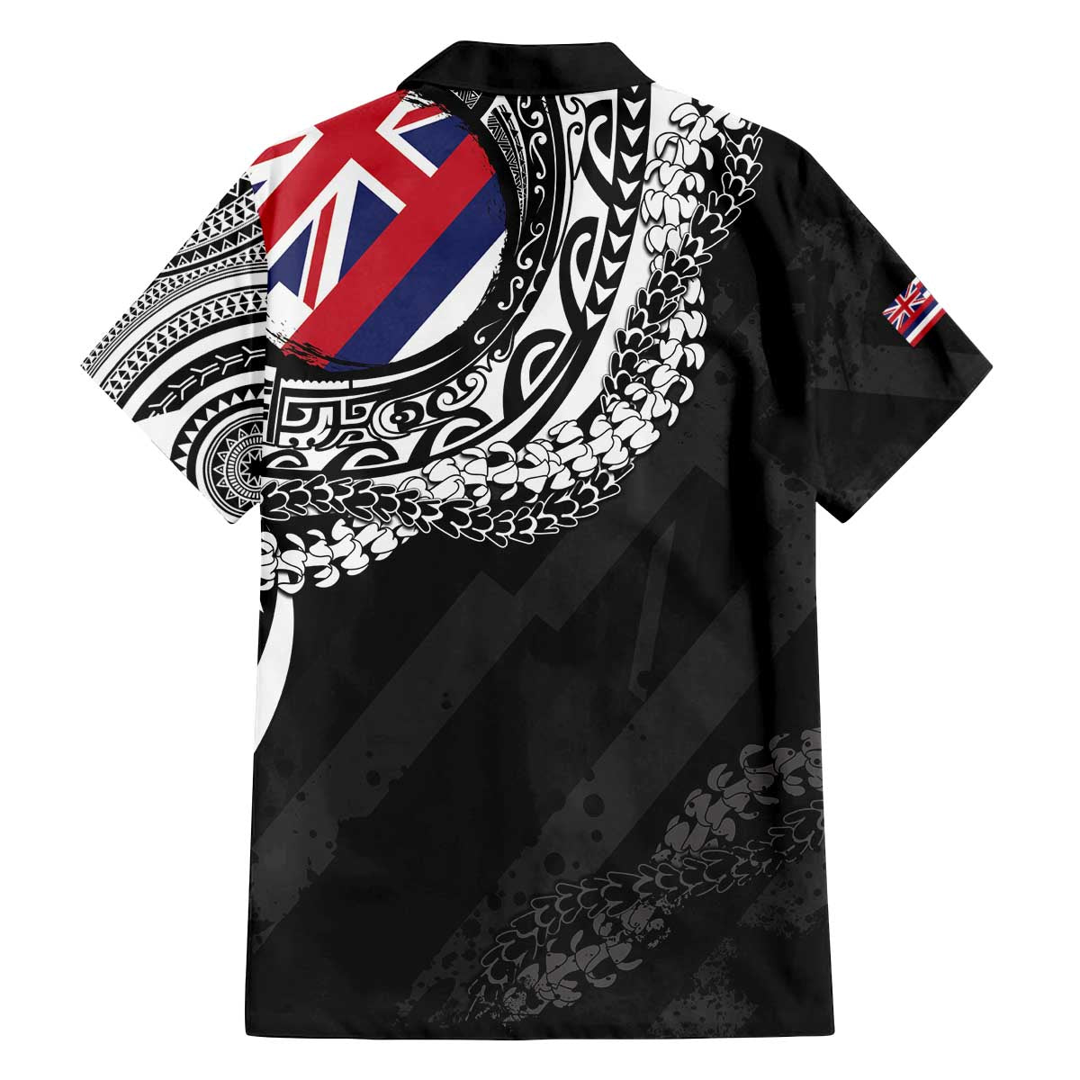 Hawaii Flag Day Family Matching Off The Shoulder Long Sleeve Dress and Hawaiian Shirt Hawaiian Maile Lei