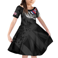 Hawaii Flag Day Family Matching Off Shoulder Short Dress and Hawaiian Shirt Hawaiian Maile Lei