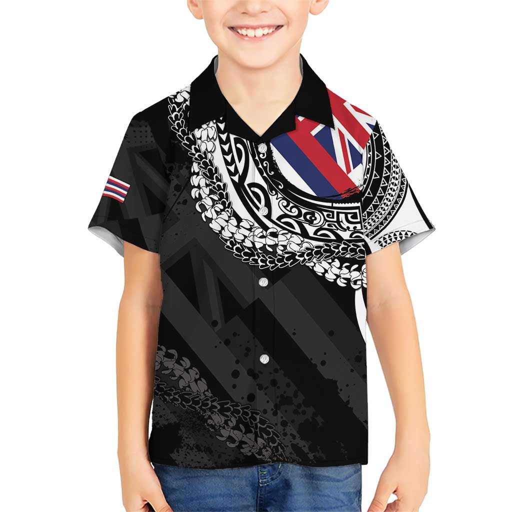 Hawaii Flag Day Family Matching Short Sleeve Bodycon Dress and Hawaiian Shirt Hawaiian Maile Lei