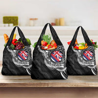 Hawaii Flag Day Grocery Bag Hawaiian Maile Lei LT05 3-pack One Size Black - Polynesian Pride