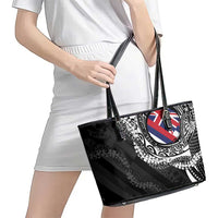 Hawaii Flag Day Leather Tote Bag Hawaiian Maile Lei