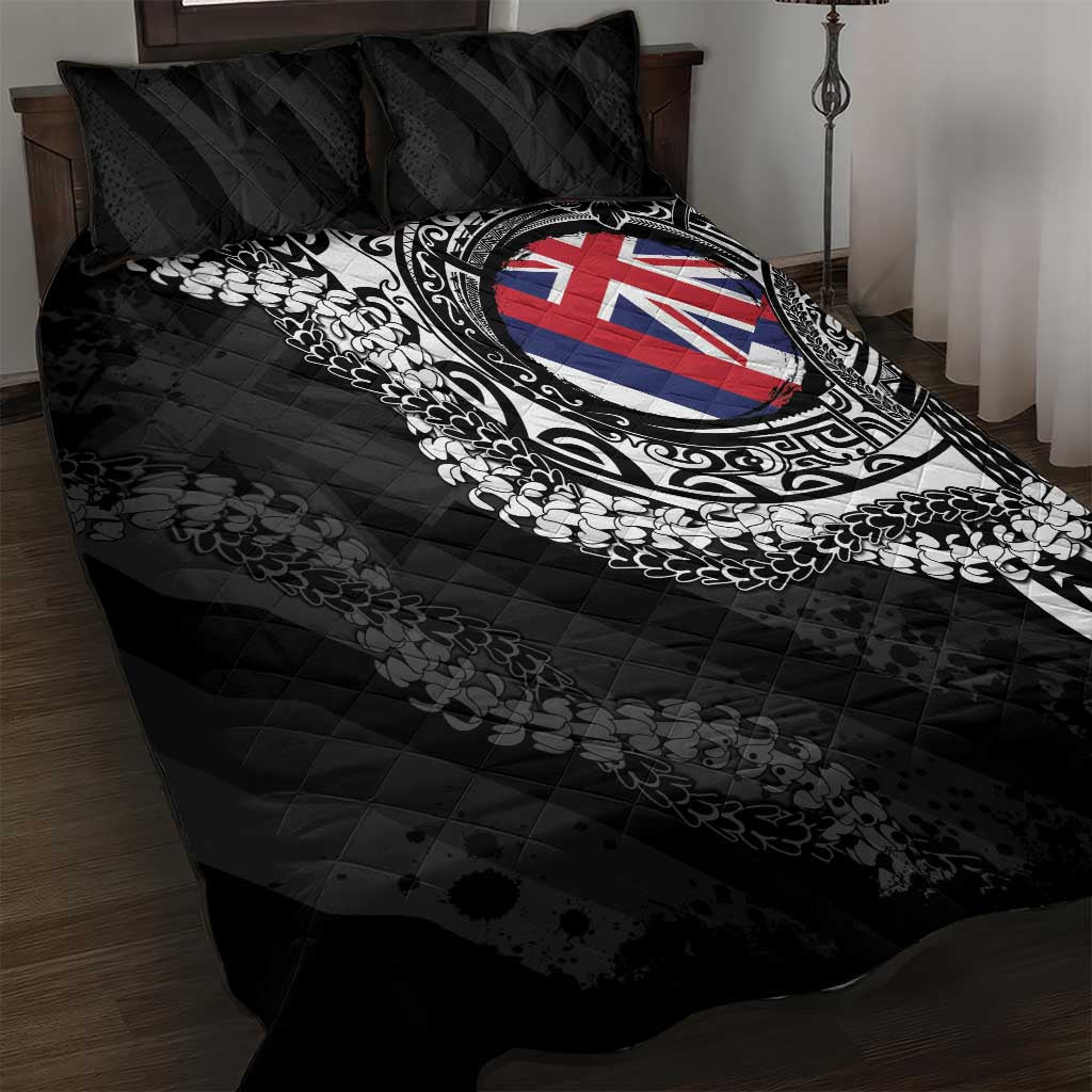 Hawaii Flag Day Quilt Bed Set Hawaiian Maile Lei