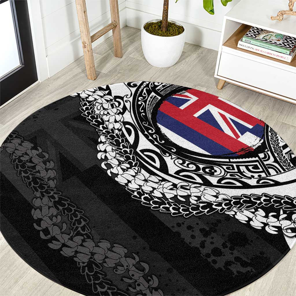 Hawaii Flag Day Round Carpet Hawaiian Maile Lei