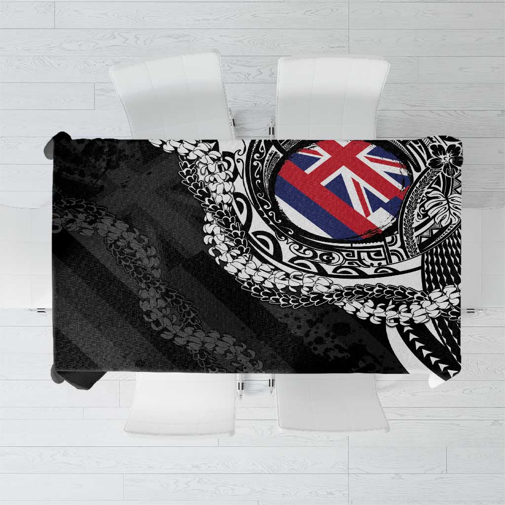 Hawaii Flag Day Tablecloth Hawaiian Maile Lei LT05 Black - Polynesian Pride