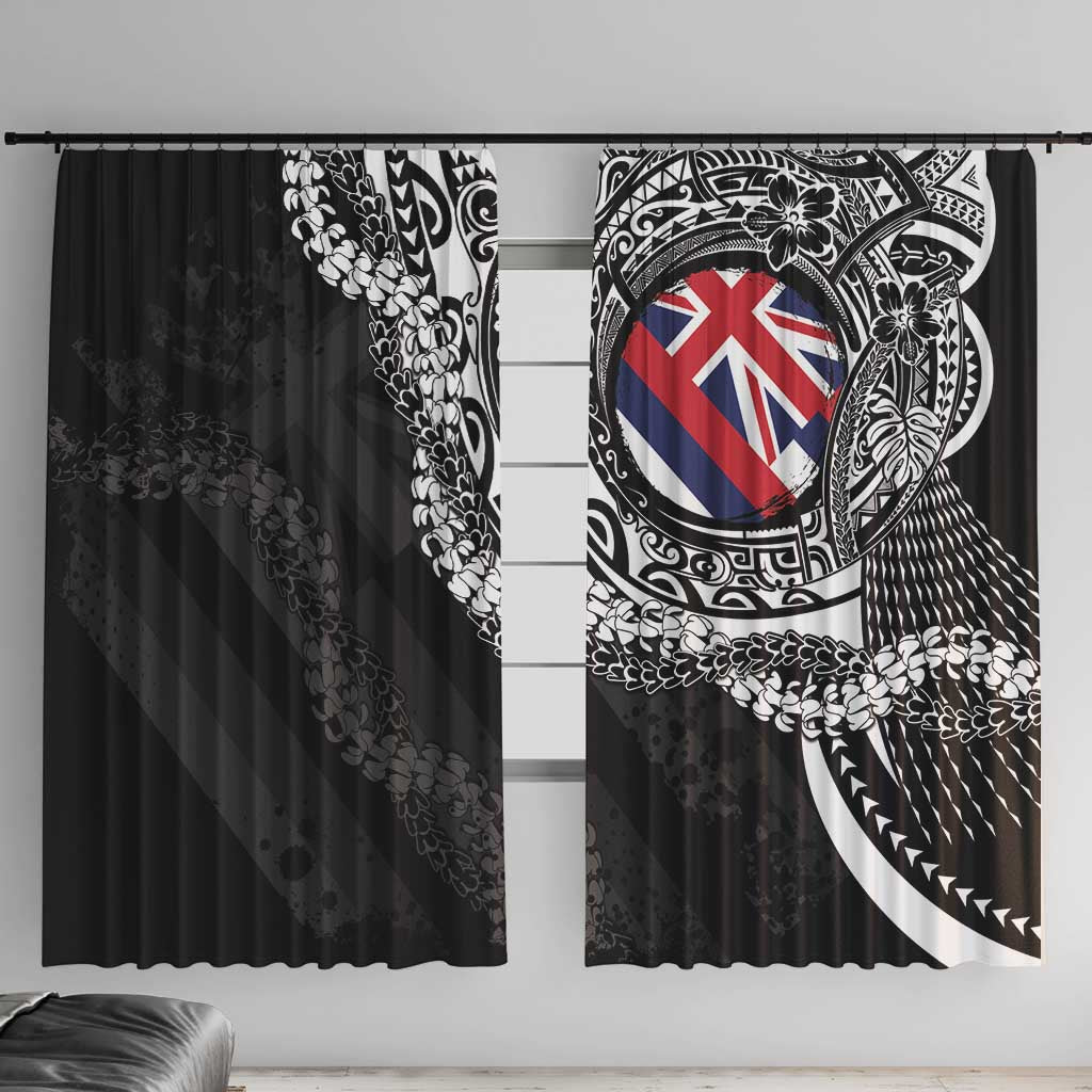 Hawaii Flag Day Window Curtain Hawaiian Maile Lei