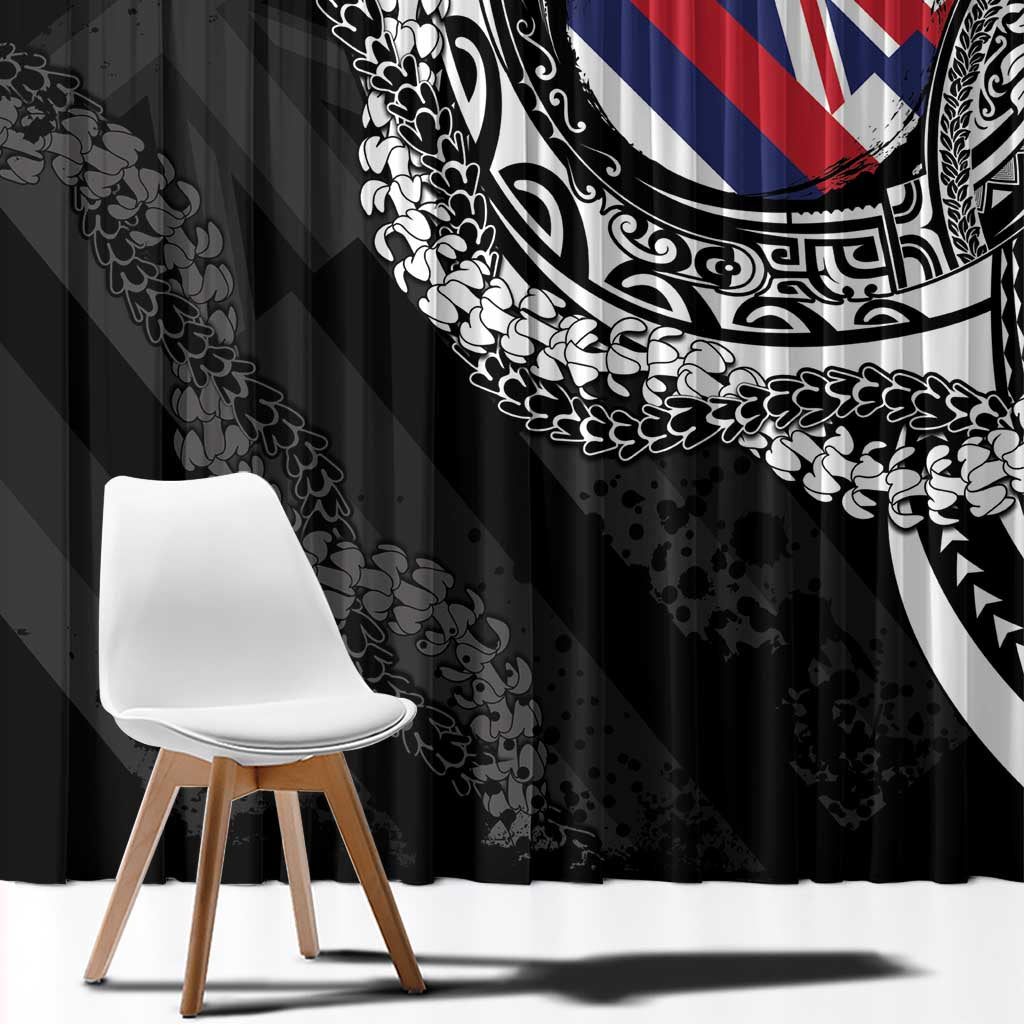 Hawaii Flag Day Window Curtain Hawaiian Maile Lei