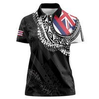 Hawaii Flag Day Women Polo Shirt Hawaiian Maile Lei