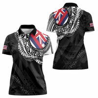Hawaii Flag Day Women Polo Shirt Hawaiian Maile Lei