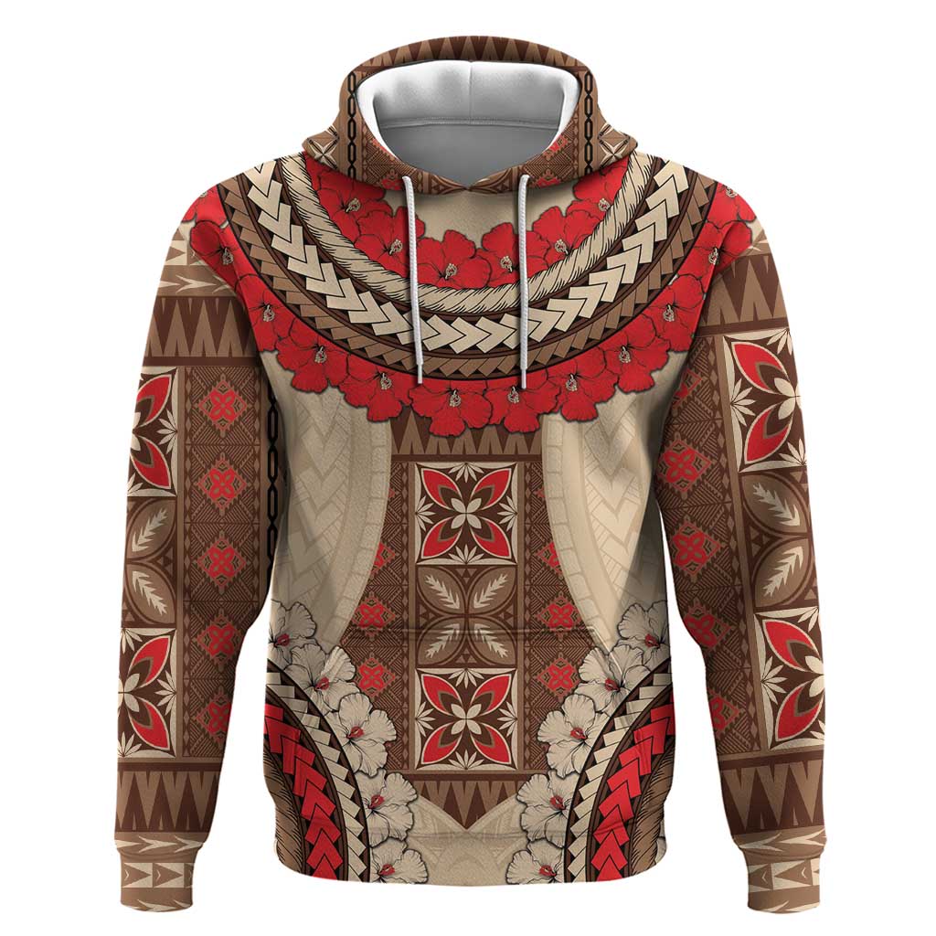 Samoa Language Week Hoodie Samoan Motif With Red Hibiscus