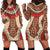 Samoa Language Week Hoodie Dress Samoan Motif With Red Hibiscus