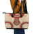 Samoa Language Week Leather Tote Bag Samoan Motif With Red Hibiscus