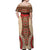 Samoa Language Week Off Shoulder Maxi Dress Samoan Motif With Red Hibiscus