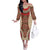 Samoa Language Week Off The Shoulder Long Sleeve Dress Samoan Motif With Red Hibiscus