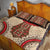 Samoa Language Week Quilt Bed Set Samoan Motif With Red Hibiscus