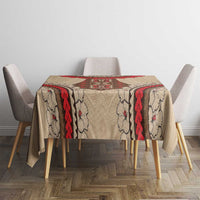 Samoa Language Week Tablecloth Samoan Motif With Red Hibiscus