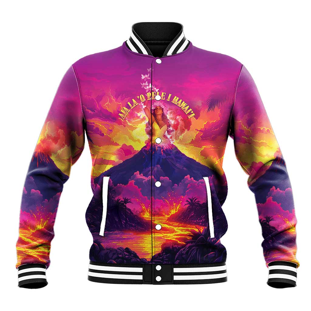 Hawaii Kilauea Volcano Baseball Jacket There Is Pele Goddess Of The Volcano LT05 Unisex Purple - Polynesian Pride
