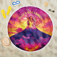Hawaii Kilauea Volcano Beach Blanket There Is Pele Goddess Of The Volcano LT05 One Size 150cm Purple - Polynesian Pride
