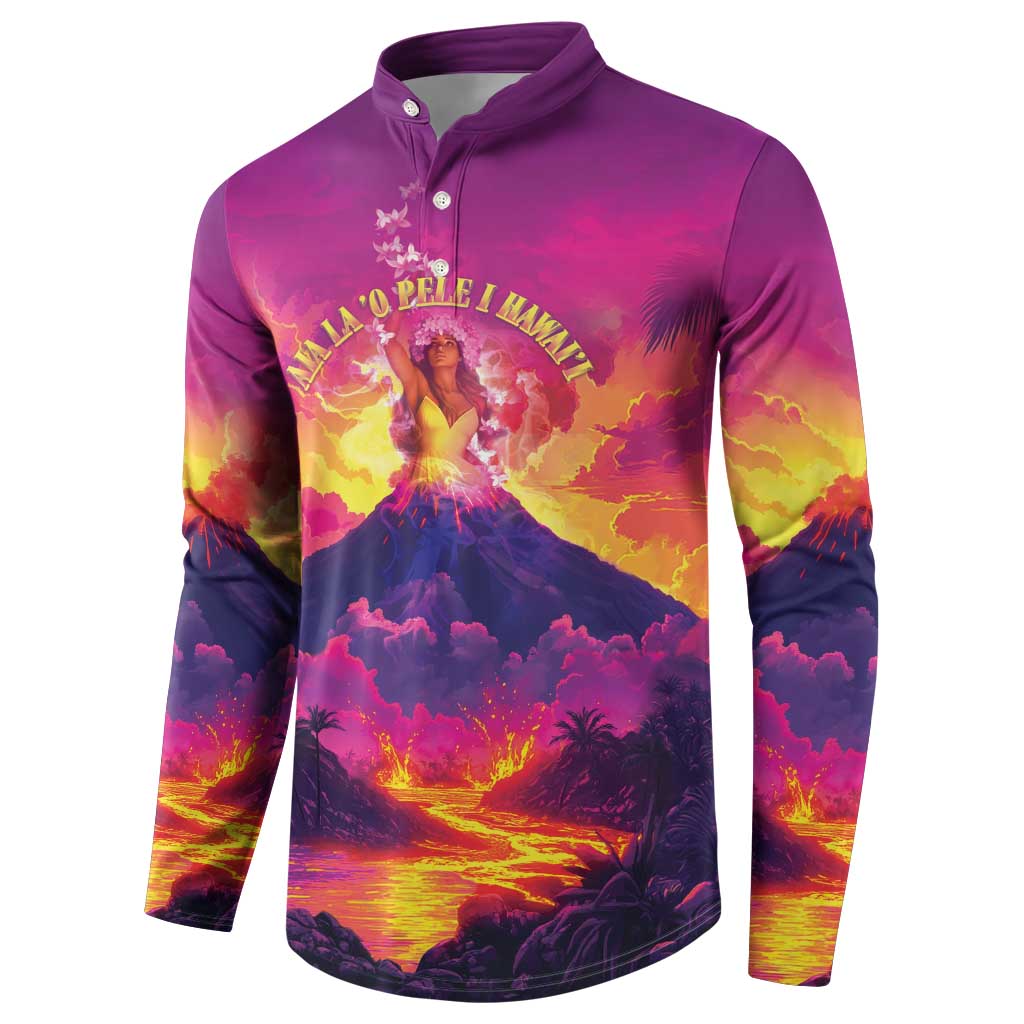 Hawaii Kilauea Volcano Button Sweatshirt There Is Pele Goddess Of The Volcano LT05 - Polynesian Pride