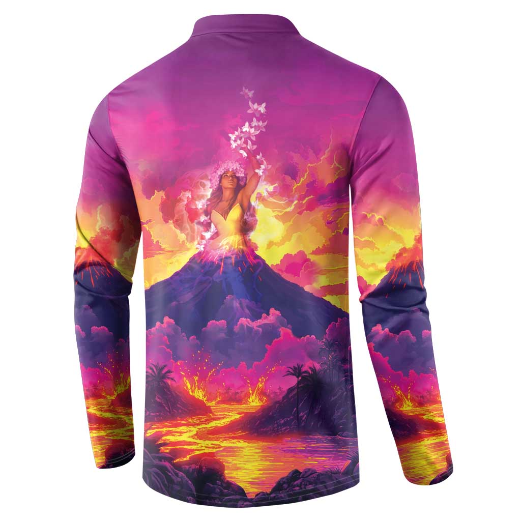 Hawaii Kilauea Volcano Button Sweatshirt There Is Pele Goddess Of The Volcano LT05 - Polynesian Pride