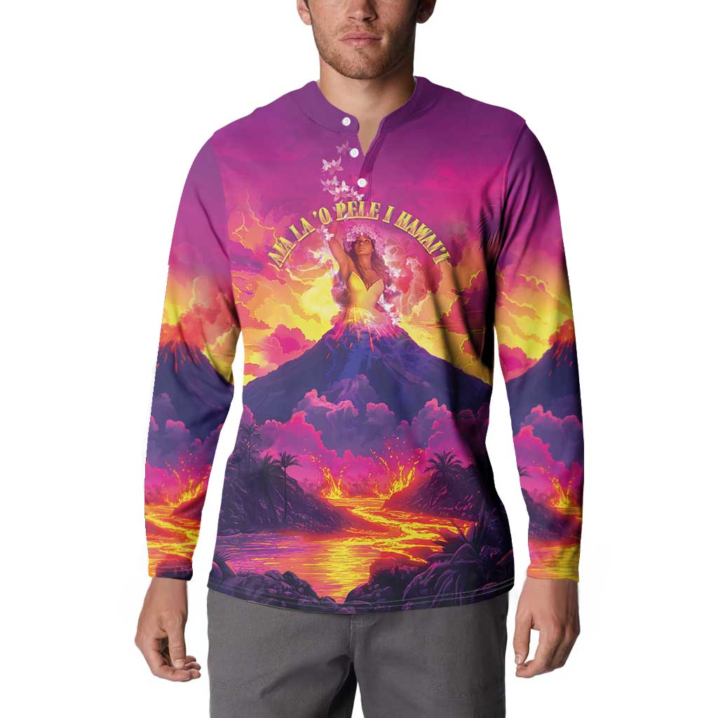 Hawaii Kilauea Volcano Button Sweatshirt There Is Pele Goddess Of The Volcano LT05 - Polynesian Pride