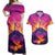 Hawaii Kilauea Volcano Couples Matching Off Shoulder Maxi Dress and Hawaiian Shirt There Is Pele Goddess Of The Volcano - Polynesian Pride