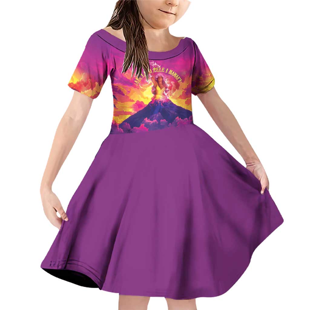 Hawaii Kilauea Volcano Family Matching Off Shoulder Short Dress and Hawaiian Shirt There Is Pele Goddess Of The Volcano - Polynesian Pride