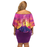Hawaii Kilauea Volcano Family Matching Off Shoulder Short Dress and Hawaiian Shirt There Is Pele Goddess Of The Volcano - Polynesian Pride