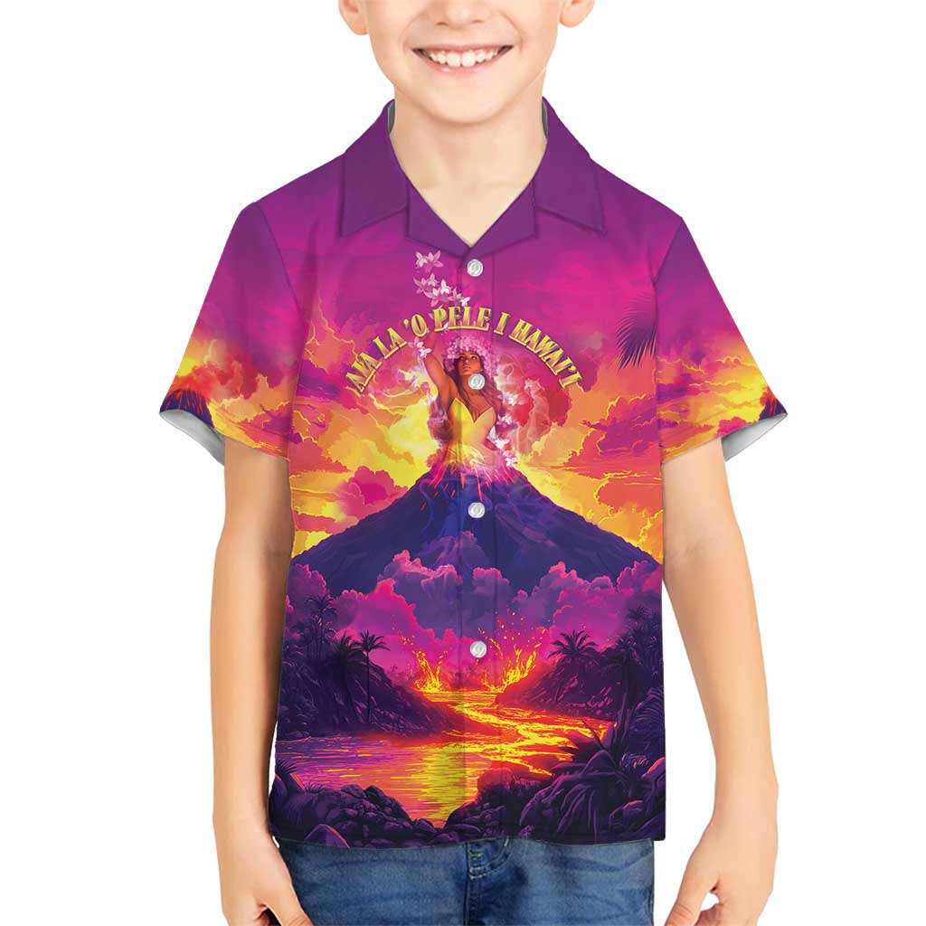 Hawaii Kilauea Volcano Family Matching Tank Maxi Dress and Hawaiian Shirt There Is Pele Goddess Of The Volcano - Polynesian Pride
