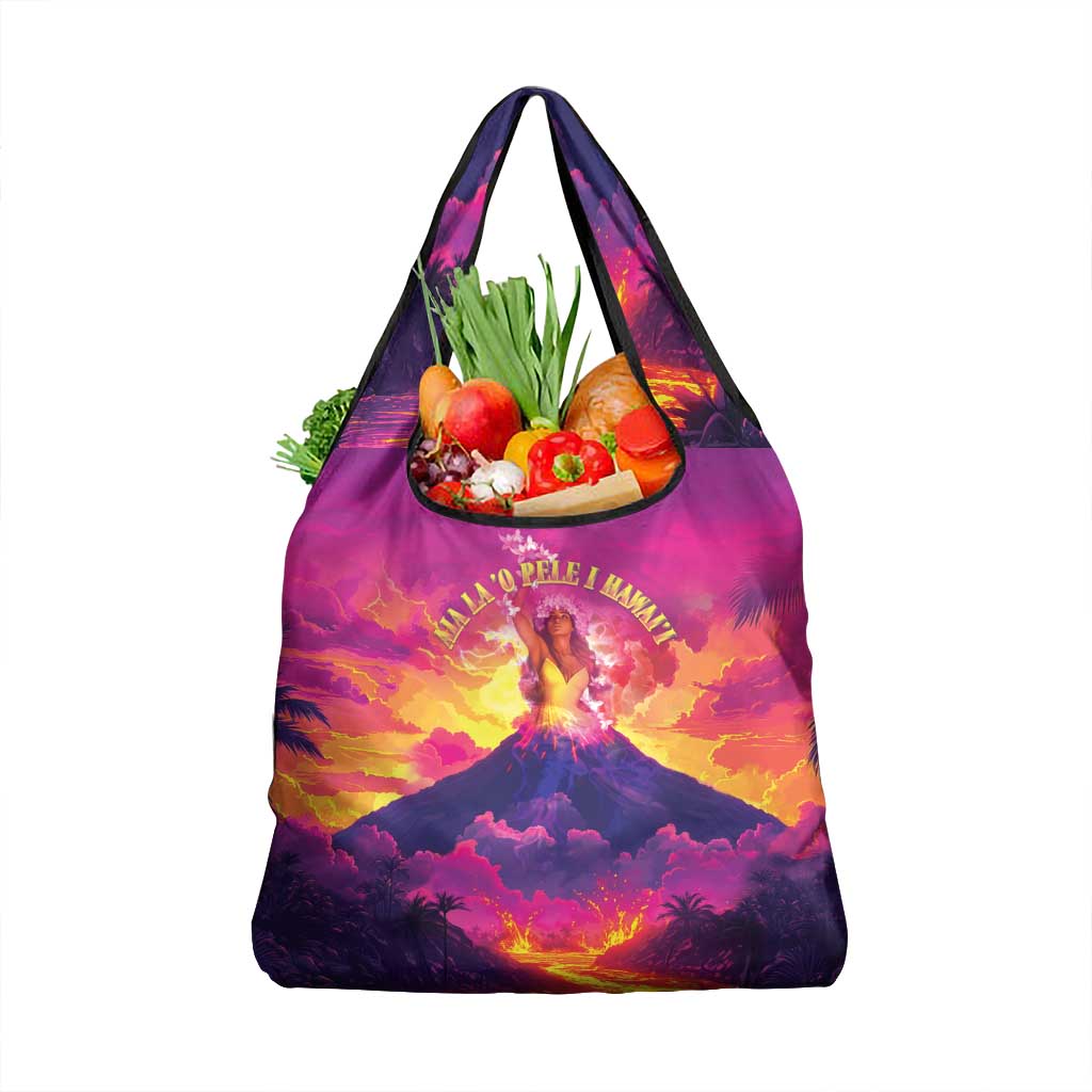 Hawaii Kilauea Volcano Grocery Bag There Is Pele Goddess Of The Volcano LT05 1-pack One Size Purple - Polynesian Pride