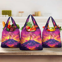 Hawaii Kilauea Volcano Grocery Bag There Is Pele Goddess Of The Volcano LT05 3-pack One Size Purple - Polynesian Pride